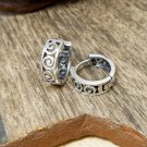 Spiral Wave Hug Hoop Earrings, Silver Huggie Earrings 13mm