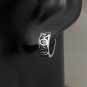 Spiral Wave Hug Hoop Earrings, Silver Huggie Earrings 13mm