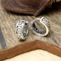Spiral Wave Hug Hoop Earrings, Silver Huggie Earrings 13mm