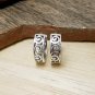Spiral Wave Hug Hoop Earrings, Silver Huggie Earrings 13mm