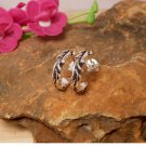 Oxidized Vine Hoop Earrings, Sterling Silver Stud Earrings