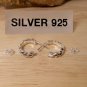 Oxidized Vine Hoop Earrings, Sterling Silver Stud Earrings