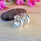 Silver Round Hoop Earrings, Unisex Huggie Earrings 12mm