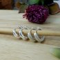 Silver Round Hoop Earrings, Unisex Huggie Earrings 12mm