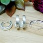 Silver Round Hoop Earrings, Unisex Huggie Earrings 12mm