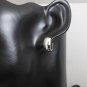 Round Dome Hoop Earrings 12mm, Unisex Silver Huggie Earrings
