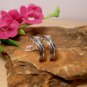 Silver Feather Stud Earrings, Textured Hoop Post Earrings