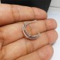 Silver Feather Stud Earrings, Textured Hoop Post Earrings