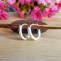 Silver Oval Hug Earrings, Tiny Huggie Hoop Earrings 12mm
