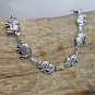 3D Baby Elephants Bracelet, 925 Sterling Silver, Elephants Link Bracelet