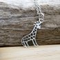 Sterling Silver Giraffe Necklace 16", Silver Pendant Necklace, Gifts for Her
