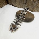 Sterling Silver Fishbone Pendant Long 39 mm, Charm Necklace, Silver Pendant, Unisex Pendant Sterling Silver Fishbone Pendant Long 39 mm, Charm Necklace, Silver Pendant, Unisex Pendant