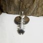 Sterling Silver Fishbone Pendant Long 39 mm, Charm Necklace, Silver Pendant, Unisex Pendant