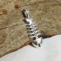 Sterling Silver Fishbone Pendant Long 39 mm, Charm Necklace, Silver Pendant, Unisex Pendant