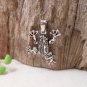 Handcraft Sterling Silver Black Jumping Frog Charm With Pattern, Frog Pendant