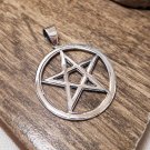 925 Sterling Silve Pendant, 28mm Silver Pendant, Satanic Pentagram Pendant, Handmade Pendant