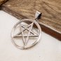 925 Sterling Silve Pendant, 28mm Silver Pendant, Satanic Pentagram Pendant, Handmade Pendant