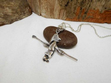 Silver Moving Wizard Pendant, 925 Sterling, Handmade pendant, Witch Charm, Charm Bracelet
