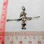 Silver Moving Wizard Pendant, 925 Sterling, Handmade pendant, Witch Charm, Charm Bracelet