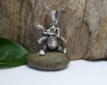 3D Movable Elephant Charm, 925 Sterling Silver, Handmade Charm, Animal Pendant, Bracelet Charm