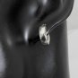 Sterling Silver V Button Hoop Earrings, Handmade V Button Hug Earrings