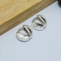 Sterling Silver V Button Hoop Earrings, Handmade V Button Hug Earrings
