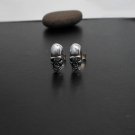 Minimalist Sterling Silver Alien Skull Earrings, Handmade Skull Earrings