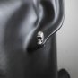 Minimalist Sterling Silver Alien Skull Earrings, Handmade Skull Earrings