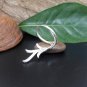 925 Sterling Silver Adjustable Leaf Texture Ring