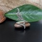 925 Sterling Silver Adjustable Leaf Texture Ring
