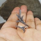 925 Sterling Silver Adjustable Leaf Texture Ring 925 Sterling Silver Adjustable Leaf Texture Ring