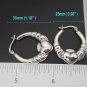Textured Heart Hoop Earrings, 925 Sterling Silver Heart Earrings