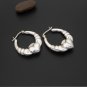 Textured Heart Hoop Earrings, 925 Sterling Silver Heart Earrings