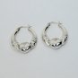 Textured Heart Hoop Earrings, 925 Sterling Silver Heart Earrings