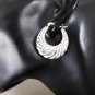 Shell Textured Hoop Earrings, 925 Sterling Silver, Textured Earrings