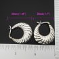 Shell Textured Hoop Earrings, 925 Sterling Silver, Textured Earrings