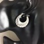 Shell Textured Hoop Earrings, 925 Sterling Silver, Textured Earrings