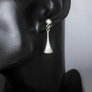 Silver Geometric Earrings, 925 Sterling Silver, Dangle Stud Earrings Silver Geometric Earrings, 925 Sterling Silver, Dangle Stud Earrings