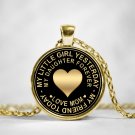 Daughter Gift Necklace From Mom - I Love You Jewelry Round Gold Pendant Present