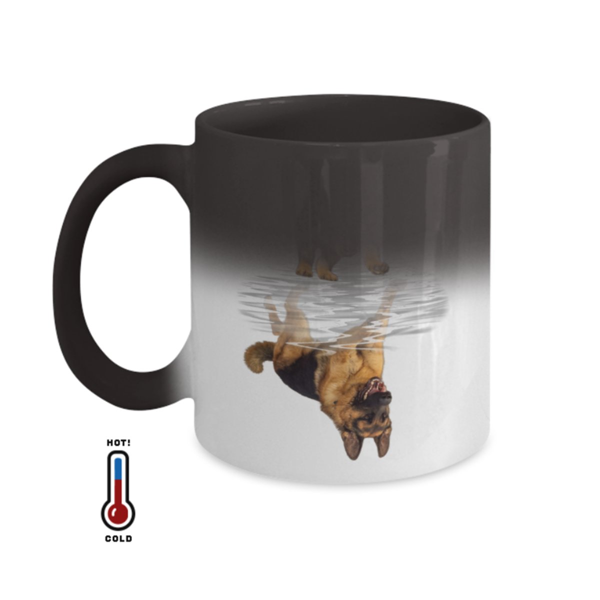 German Shepherd Dog Lovers Novelty Color Changing Mugs, Great Birthday Gift Idea
