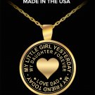 To My Little Daughter Gift Necklace - I Love You Jewelry Round Pendant Present