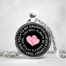 To My Precious Daughter Gift Necklace - I Love You Jewelry Round Pendant Present