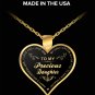 To My Precious Daughter Gift Necklace - Love Dad Jewelry Heart Pendant Present