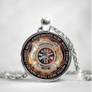 Firefighter Mom Jewelry Round Pendant Necklaces, Fireman Birthday Love Presents