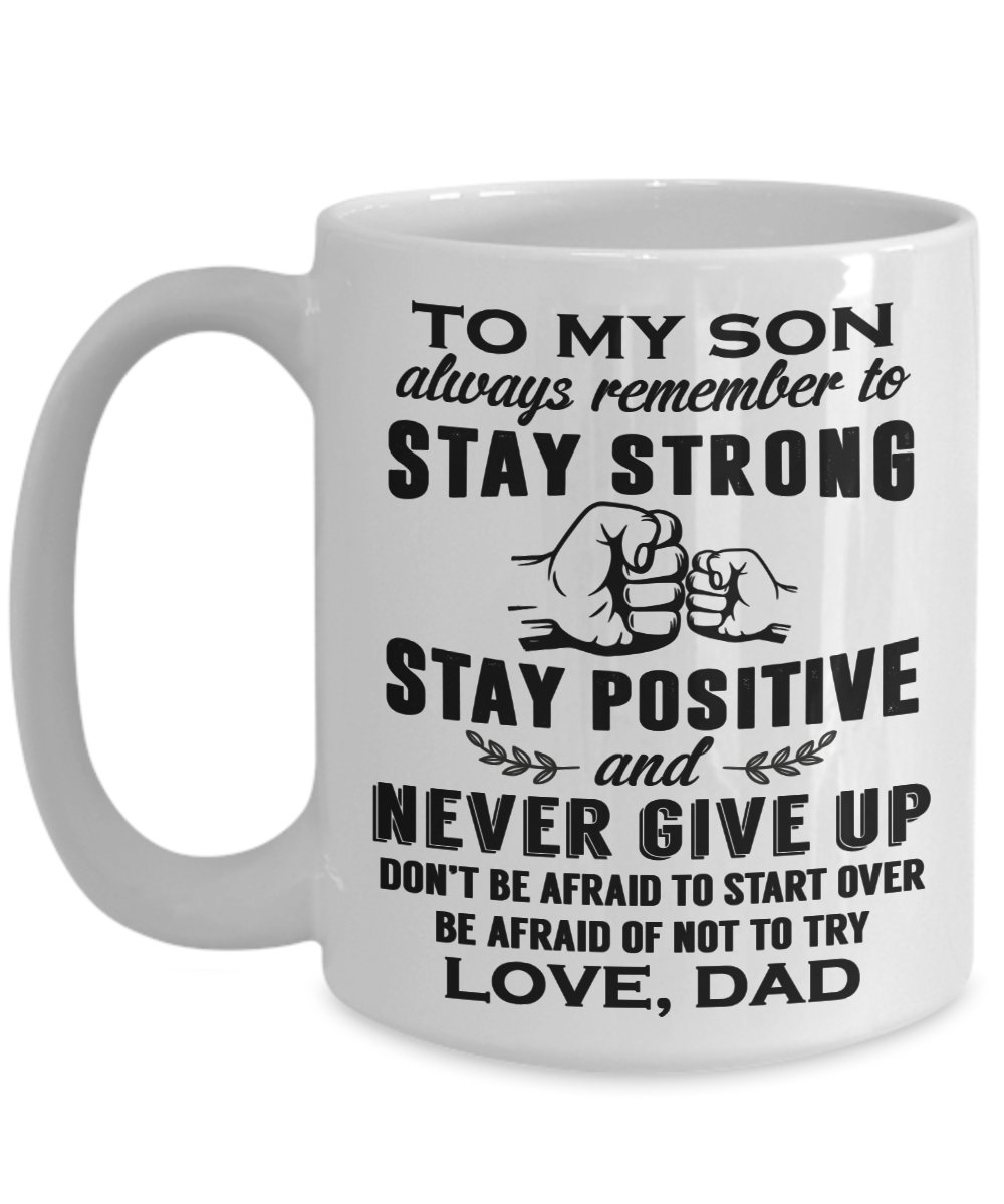 Great Dad To My Son Tea Cups, Graduation Present Birthday Gift from Father Papa