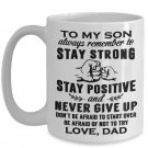 Great Dad To My Son Tea Cups, Graduation Present Birthday Gift from Father Papa