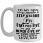 Great Dad To My Son Tea Cups, Graduation Present Birthday Gift from Father Papa