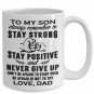 Great Dad To My Son Tea Cups, Graduation Present Birthday Gift from Father Papa
