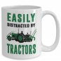 Farmer Tea Cup Gift Idea - Easily Distracted By Tractors Funny Coffee Mug Print