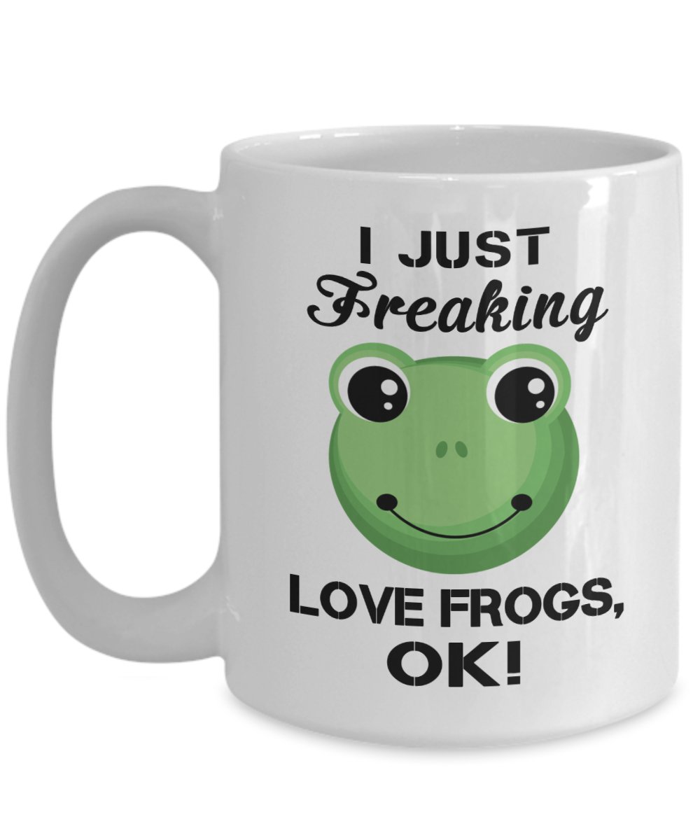 I Just Freaking Love Frogs Funny Coffee Mug Print, Present for Farmer, Pet Lover
